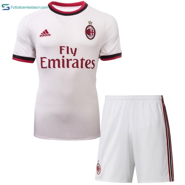 Camiseta Milan 2ª Niños 2017/18 Blanco